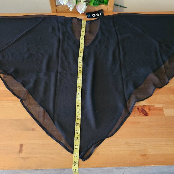 Vintage Embroidered Triangle Shawl -Black Size OS - Picture 3 of 8